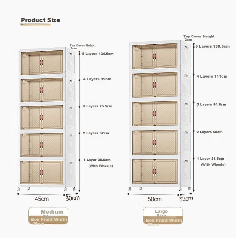 Youjialiangpin Foldable Storage Cabinet, No Installation Required, Children's Wardrobe, Snack Storage Cabinet, Kitchen And Living Room Organizer, Miscellaneous Item Storage Box 6