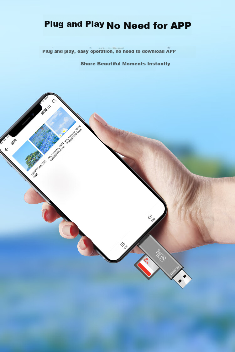 Chuanyu USB 3.2 Apple/Type-C Card Reader TF/SD Dual Card Compatible with Computer Tablet Phone DJI Drone Apple 17/16 Sports Camera 6