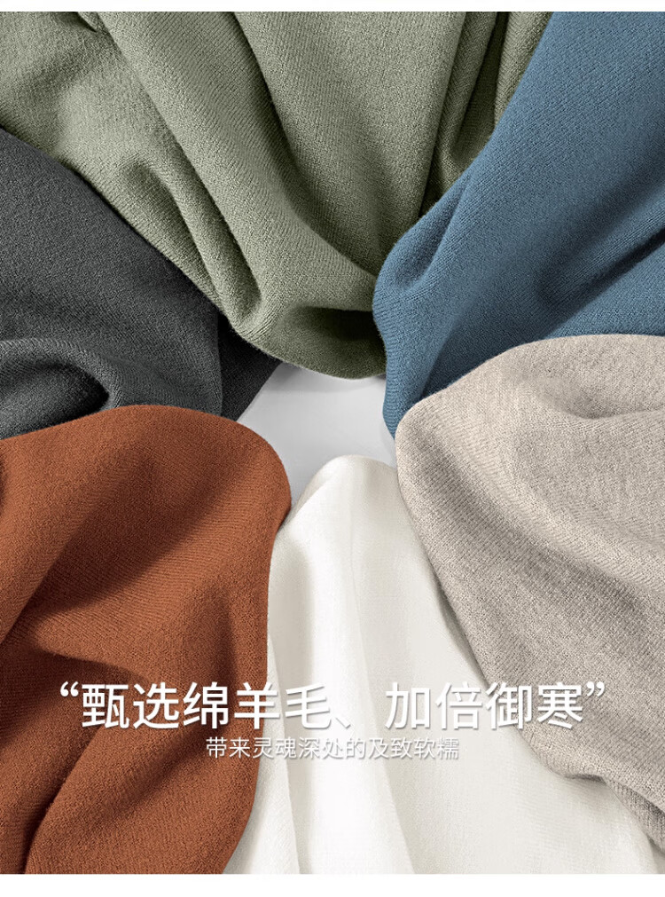 LangSha Men's Half Turtleneck Wool Sweater Winter Thermal Base Layer 10A Grade Antibacterial Knit Warm Underwear 6