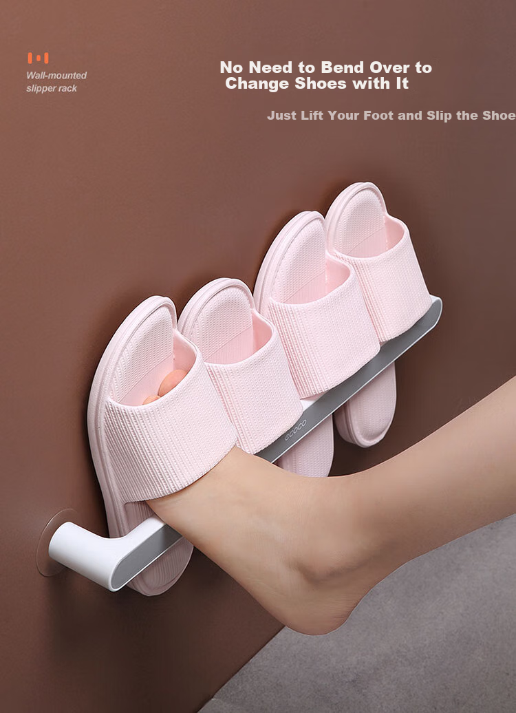 Ecoco Bathroom Shoe Rack, Toilet Storage Shelf, No-Drill Over-The Shoe Organizer, Gray 8