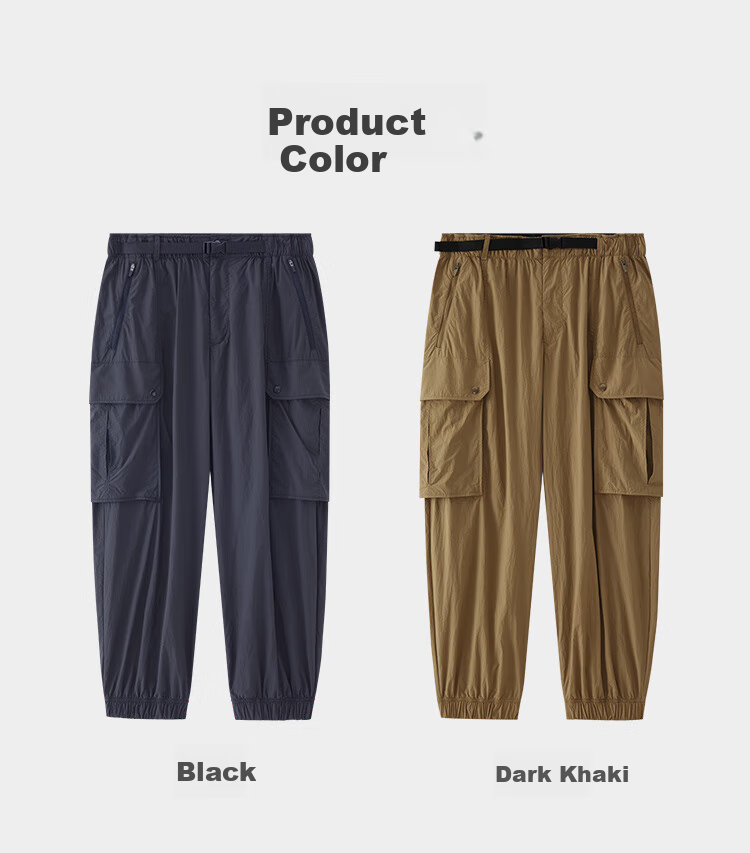 JD Original Spring Sun Protection Cargo Pants, Quick-Drying Breathable Wear-Resistant Multi-Pocket Water-Repellent Trousers for Men And Women, Black L 13