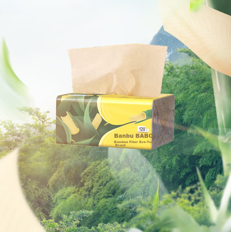Bamboo 3-Ply Facial Tissue 120 Sheets x 96 Packs Large Size S Paper Napkins Toilet Paper Bulk Box Shipment 6