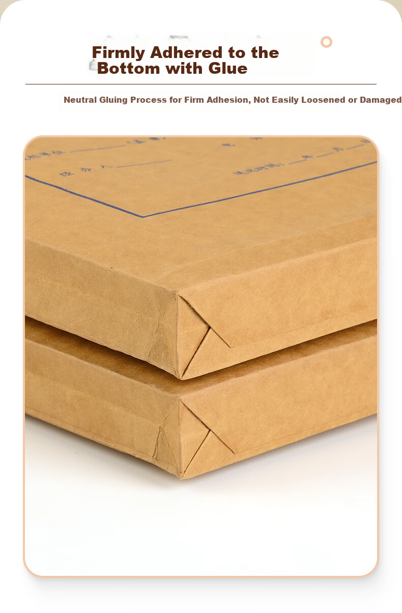 Yuzijian 20 Bid-Specific Document Folders, A4 Mixed Pulp Kraft Paper File Folders, 250g Thickened Version/8cm Side Width, Includes Sealing Strips, 2647 6