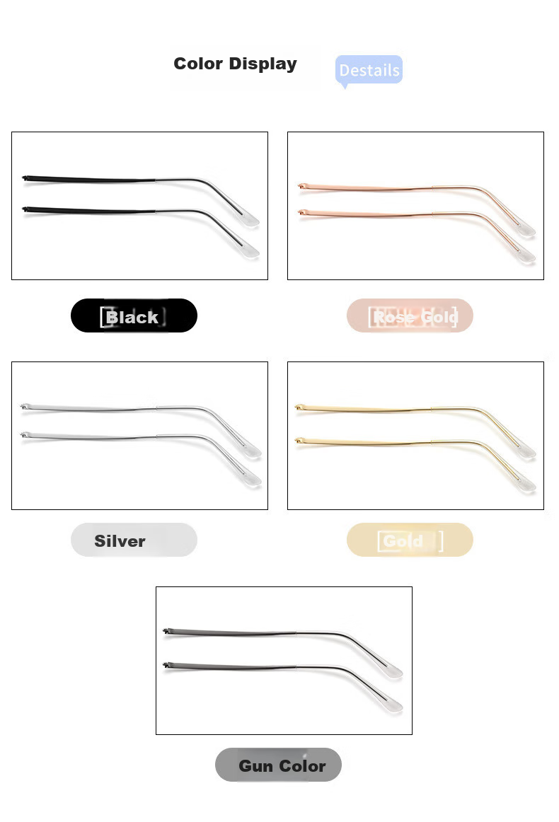 Sheniao Metal Glasses Temple Replacement, Eyeglass Temple Repair And Replacement Removal Universal Single-Tooth External Thread Transparent Foot Sleeve - Silver 6