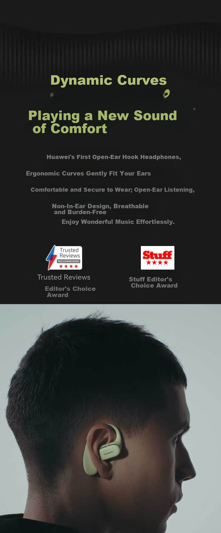 HUAWEI FreeArc Earphones, Bluetooth Sports Open-Ear Headphones, Secure Fit, Open Listening, IP57 Dust And Water Resistant, Warm Cloud White, Suitable for Men And Wome 6