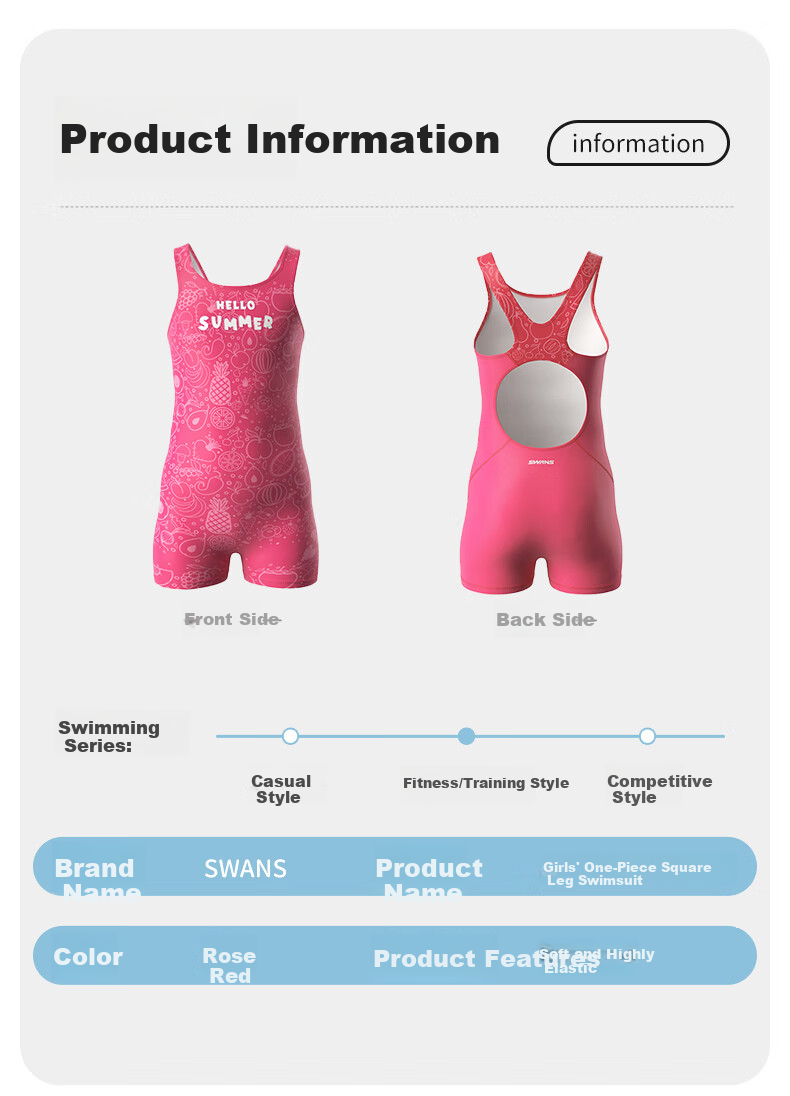 SWANS Girls' One-Piece Swimsuit, Quick-Dry Professional Training Sports Swimwear for Girls, 266 Rose Red, Size 160 6