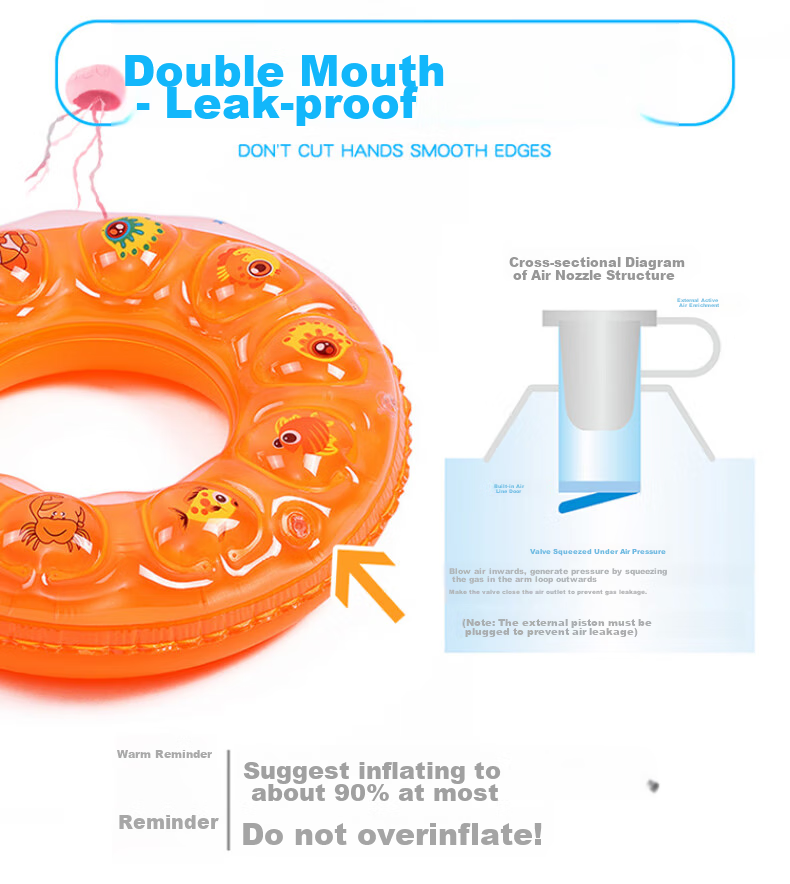Adandyish Thickened Double Air Chamber Crystal Swimming Ring, Inflatable Life Buoy for Adults And Children, Surfing And Water Play, Size 60 for Ages 5-8 7