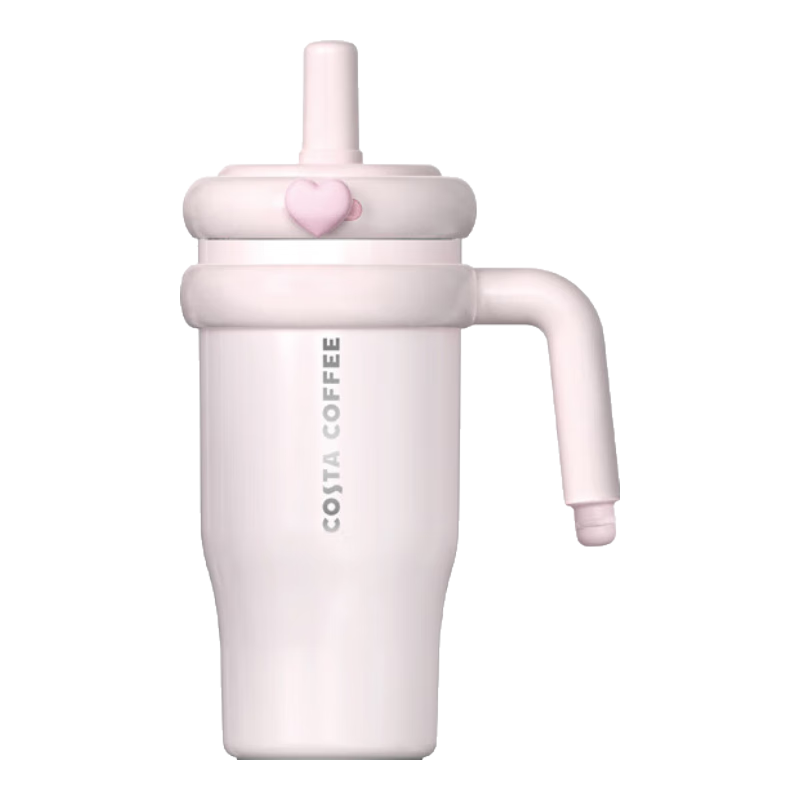 COSTA Giant Large Capacity Insulated Water Bottle Straw Cup Stainless Steel Ice Mug for Men and Women Student New Year Gift