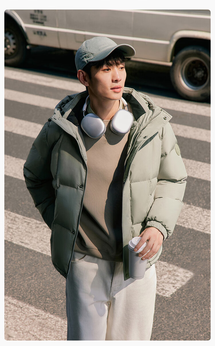 SNOWFLYING 2025 Autumn New Men's Short Hooded Down Jacket Business Casual Fashion Thick Warm Cold-Resistant 10