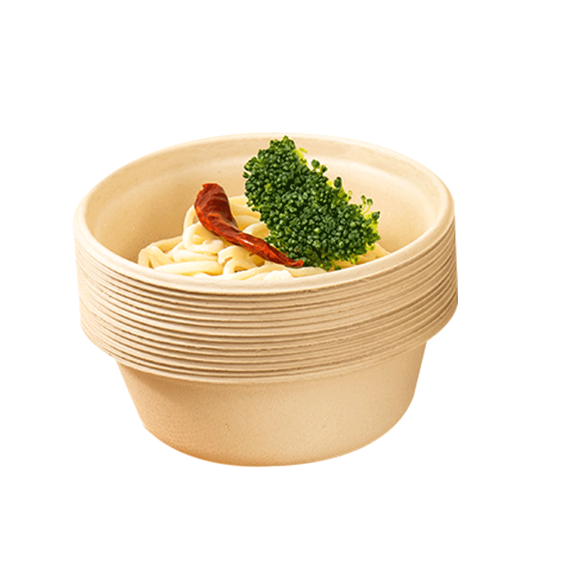 Jiamo Disposable Bowls, Biodegradable Tableware, Food-Grade Barbecue Camping Sugarcane Pulp Paper Soup Bowls, Commercial Ramen Lunch Boxes