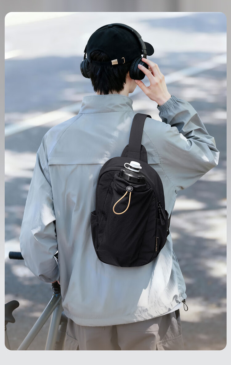 GOLF Men's Chest Bag Crossbody Shoulder Bag Unisex Phone iPad Bag Water Bottle Holder Water-Resistant Sports Cycling Small Backpack 5