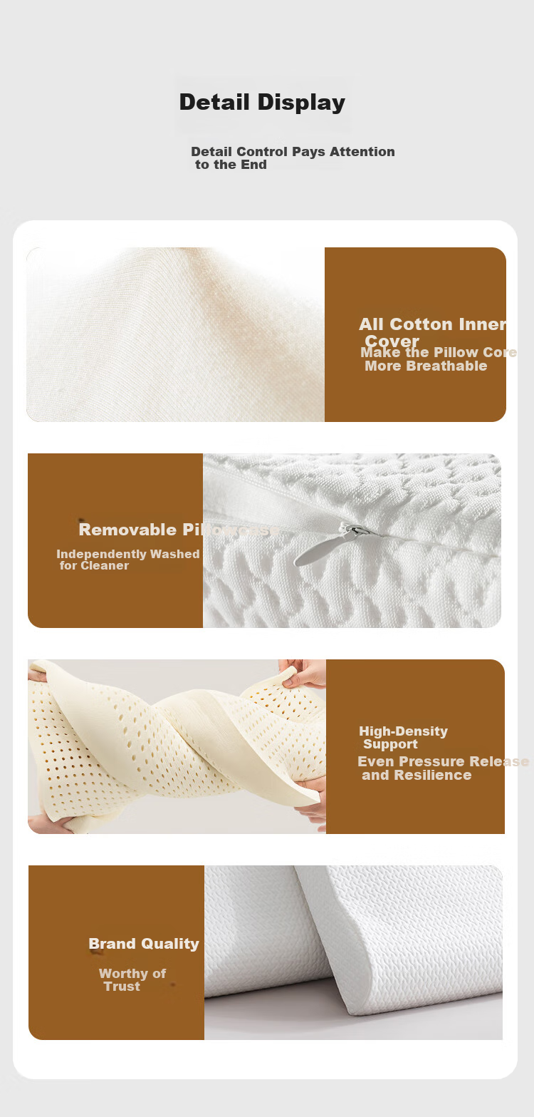 JD Original Shufu Lei Top Luxury Tra Lei Craftsmanship 93% Latex Pillow Wave Cervical Pillow Thai Natural Latex 12