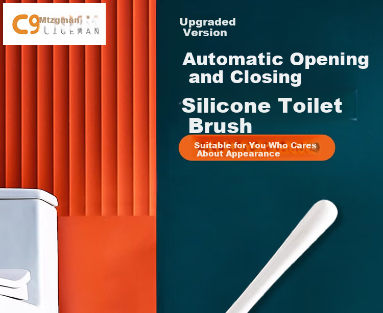 Cigeman Toilet Brush Set with Silicone Head, No Drilling Required, Long Handle Bathroom Toilet Brush, No Dead Angle Cleaning Tool 1