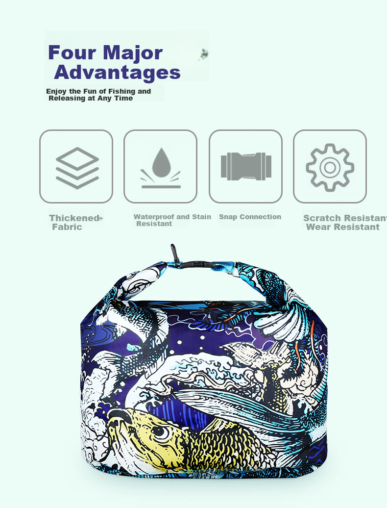Diaoyuwang Live Fish Bag, Waterproof Thickened Fish Protection Pack, Fishing Foldable Fish Bag, Fish Storage Bag, Fishing Tackle, Small Size 4
