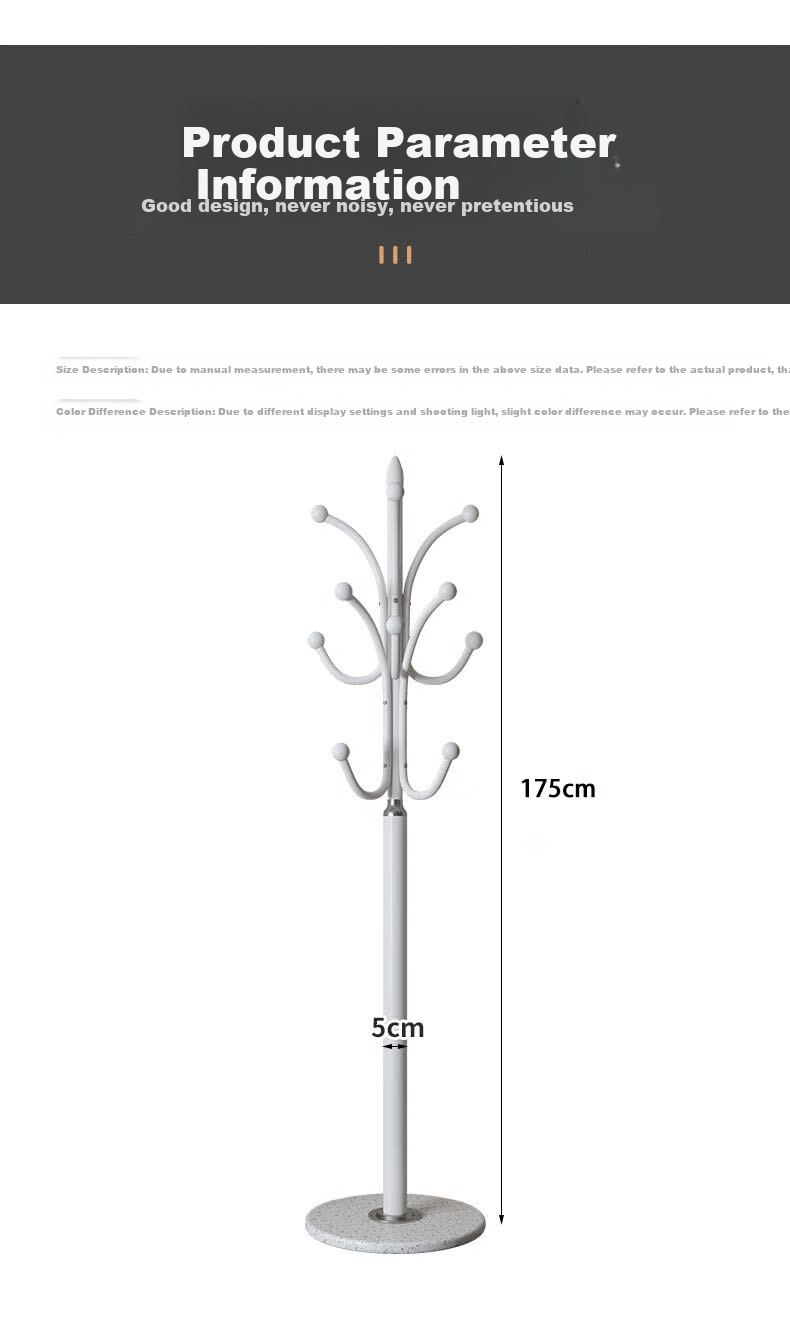Qiyinge Floor-Standing Clothes Rack, Bedroom Coat Stand, Living Room Garment Hanger, Home Coat Rack 12
