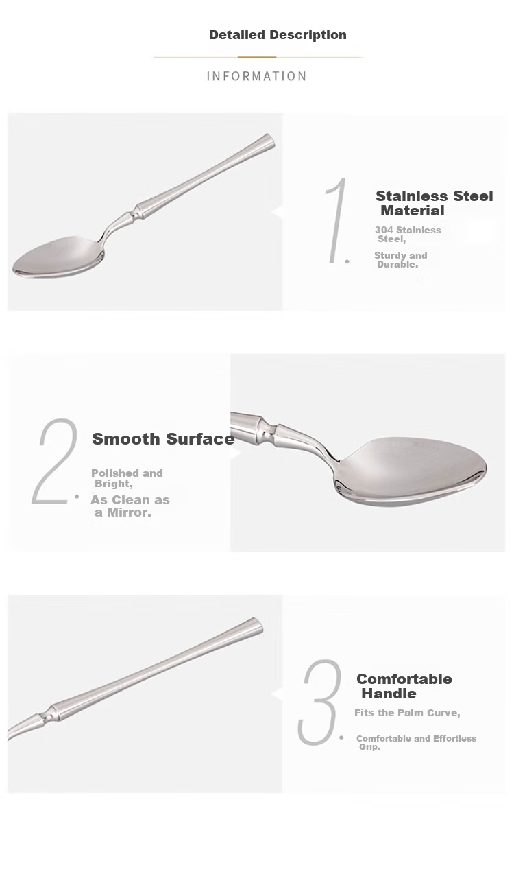 Shihua 304 Stainless Steel Spoons, Set of 2, Small Waist Round Handle Dining Spoons, Enlarged Soup Spoons, Soup Ladles, Rice Spoons 8