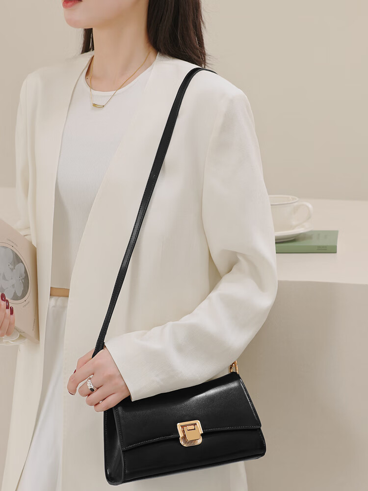 Miaodi 2026 Workplace Underarm Baguette Bag Cowhide Exquisite Niche Light Luxury Shoulder Crossbody Handbag Birthday Gift 34
