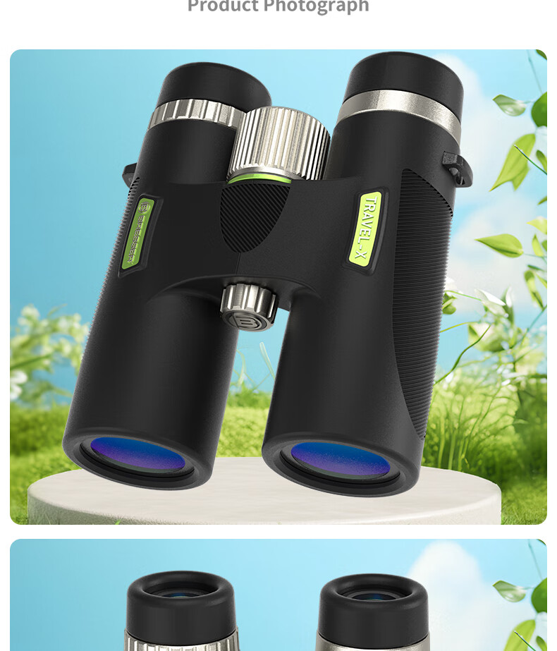Bresser German Boshide New Voyager 10x42 High Definition High Power Low Light Night Vision Concert Portable Travel Smartphone Compatible Binoculars 27