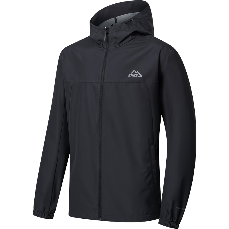 ERKE Men's Water-Repellent Hooded Sports Jacket 2026 New Breathable Outdoor Casual Windbreaker