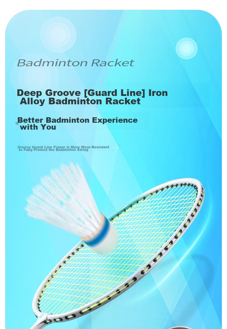 Deli Angenite Wear-Resistant Concave Frame Aluminum Alloy Racket Classic Beginner Student Entry-Level (Blue Pair + 3 Balls) 1