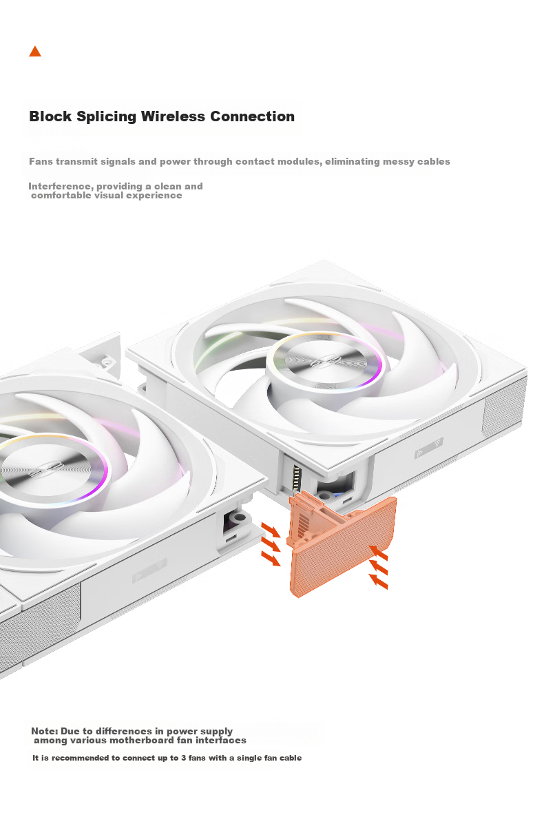 PCCOOLER Light Wing F7 X120 ARGB White, Jingye 12cm Case Fan, Wireless Building Block Connection/ARGB Lighting Sync/PWM Temperature Control Speed Adjustment/Dual Ball Bearing 7