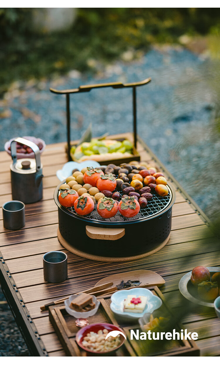 Naturehike Portable Outdoor Desktop Charcoal Grill for Home Camping BBQ and Tea Brewing 15