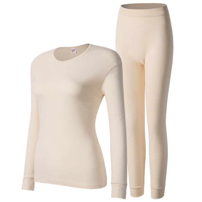LangSha Women's Autumn Thermal Underwear Set 100% Cotton Soft Comfortable 10A Antibacterial Heating Warm Base Layer Cotton Knitwear