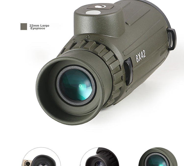 Xingtelang Jibing 8x42 Monocular Binocular with Compass And Rangefinder, Nitrogen-Filled Waterproof, High-Definition High-Magnification Monocular Smartphone Telescope 11