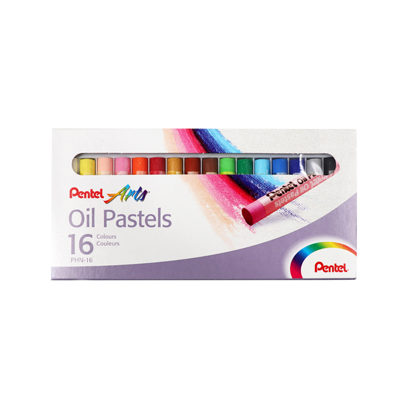 Pentel Oil Pastel Crayons for Children And Students, Art Doodling Drawing Washable Non-Staining PHN-16U 16 Colors/box Art Education Tool