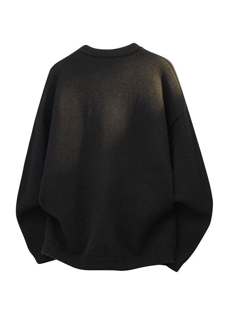 :CHOCOOLATE Men's Autumn New Knit Sweater Jacket Loose Pullover Long Sleeve Coat Navy Blue L 12