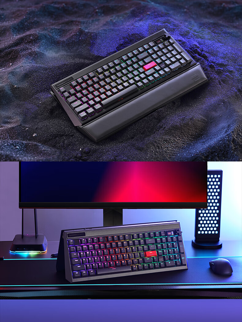 CHERRY PIXIU99 Custom Mechanical Gaming Keyboard Wireless 8K Report Nordic Top Chip Dual Suspension Structure Modular Screen Wireless Keyboard Christmas Gift 3