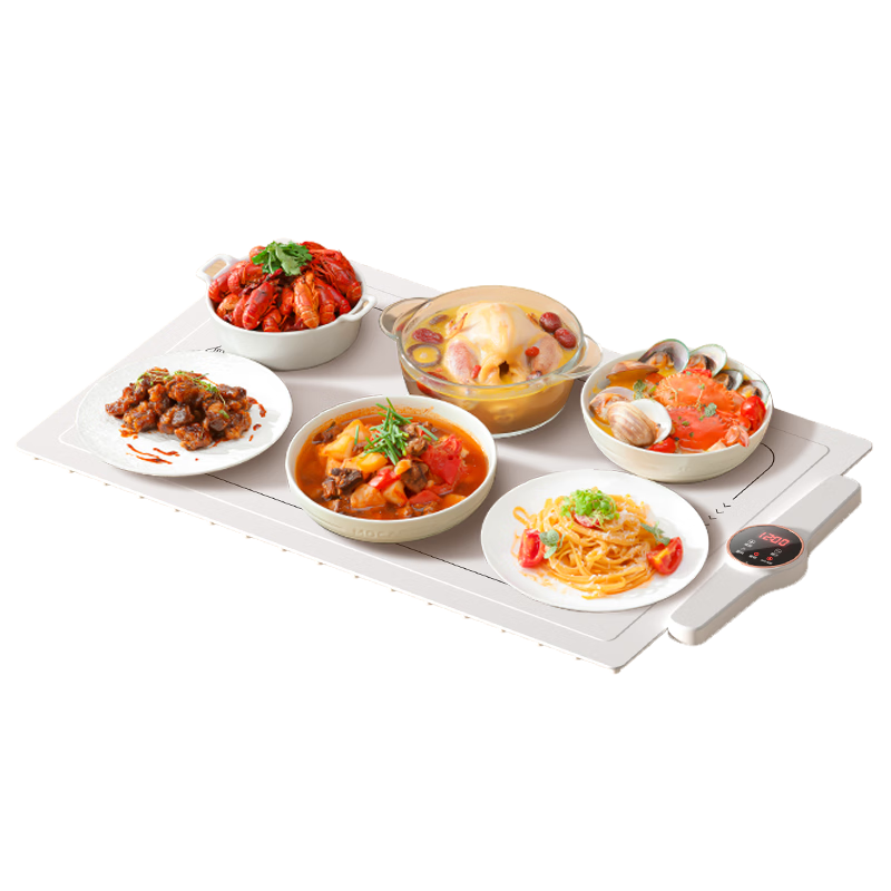 CHIGO Flexible Heating Plate, Foldable Hot Food Warmer, Heat-Resistant Table Mat for Home Use, Insulated Food Warmer Plate, Roll-Up Storage JN-N01A