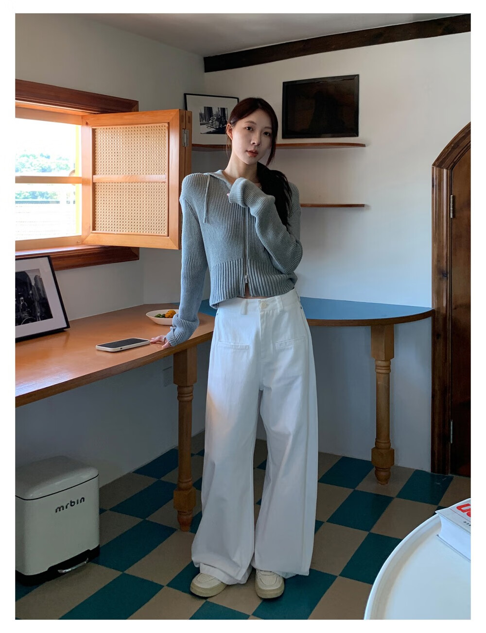 ICH MODE "Body Sculpting" Solid Color Loose Casual Pants 2026 New Versatile Curved Pants White M 13