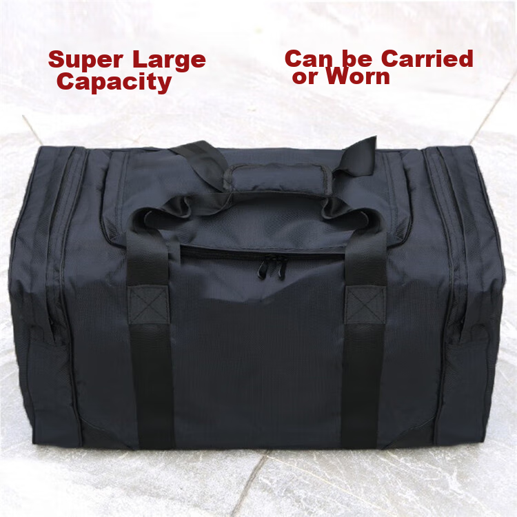 Xinbirui Black Front Carry Bag, Outdoor Stay-Behind Sleeping Bag Pouch, Portable Handheld Front Carry Bag, Wear-Resistant Travel Bag, Camouflage Bag 2
