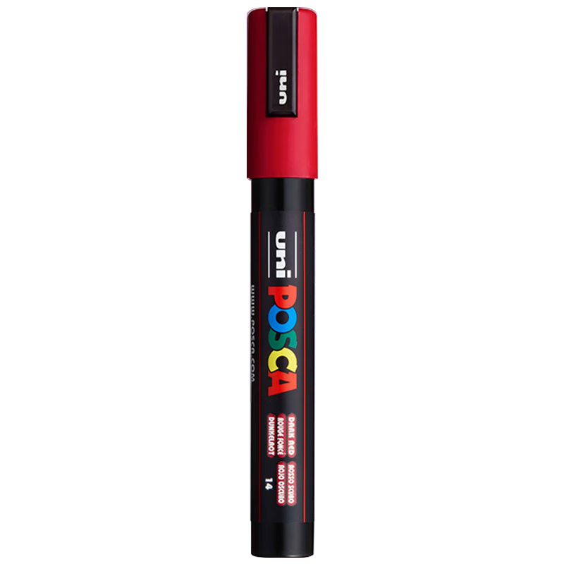 Uni Mitsubishi POSCA Acrylic Marker (Medium Size) Deep Red Single PC-5M Brush Poster Advertising Marker Drawing Hand-Draw Graffiti Pen Painting Watercolor Pen Graduatio