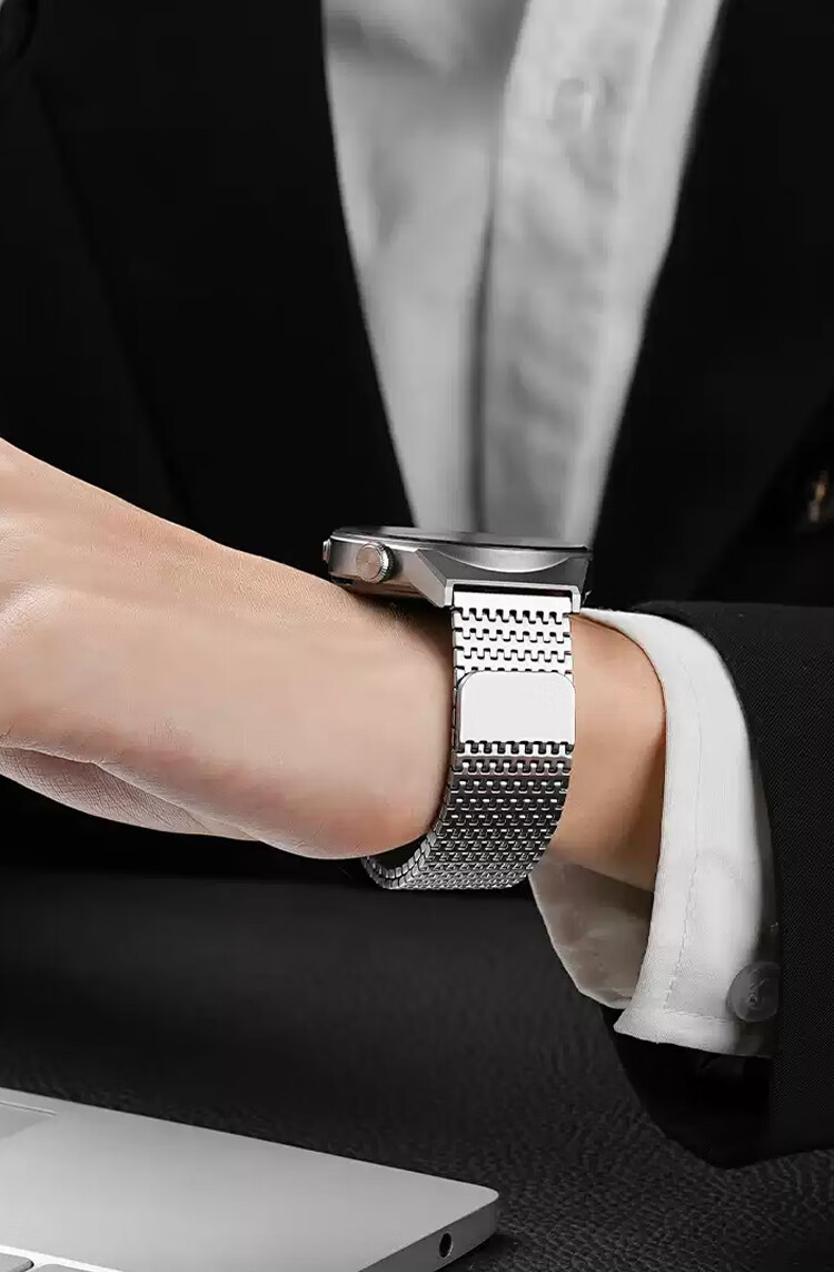 IM-CHEN Metal Braided Magnetic Buckle Strap for Huawei GT6 Pro Watch Band Watch6/GT5/4/3/2/Oppo Watch 4 Pro 22MM - Gold 10