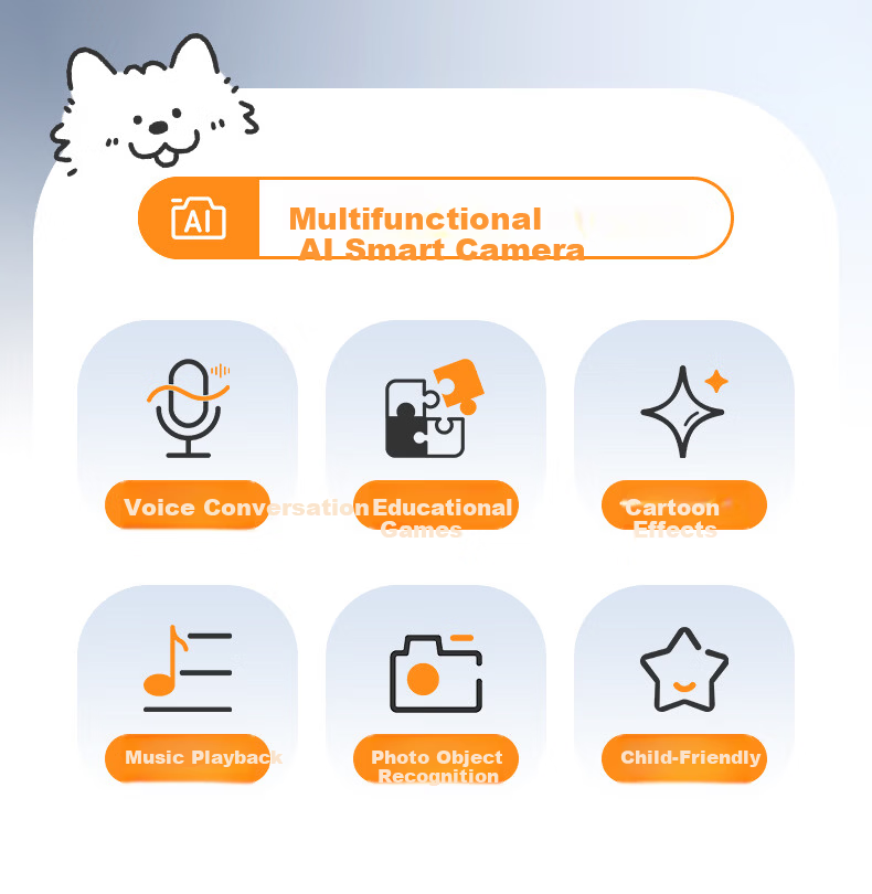 CAIZU 61 Children's Day Gift - A1 Kids Camera with Dual Front and Rear Lenses, Student Photo Recognition Early Education Learning Machine, AI Educational Dialogue Storytelling Camera 2