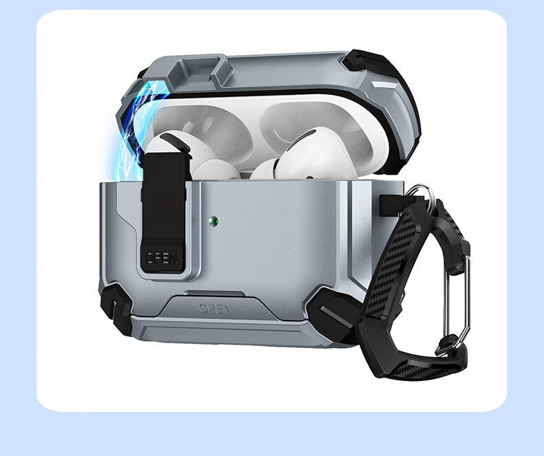 Smorss AirPods Pro 3rd Generation Case Compatible with AirPods Pro 3 2025 New MagSafe Magnetic Wireless Charging Bluetooth Anti-Slip Shockproof Protective Case Gray 1