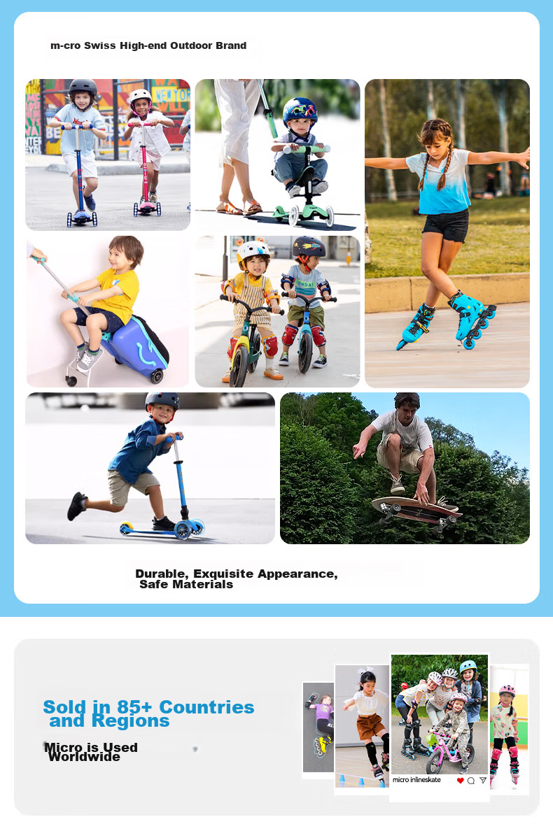 Micro Maiguo Roller Skates for Children, Boys And Girls, Beginner's Inline Skates with Adjustable Wheels, Hard Shell, Figure Skating Style, S7 Blue Package, Size M 4