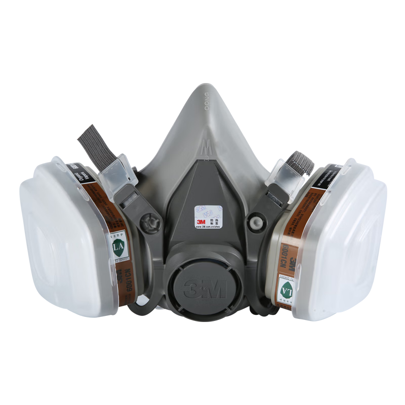 3M Gas Mask, Paint-Specific Respirator, Dust Mask, Industrial Dust Protection, 6200 with 6001 Set, Firefighting Mask