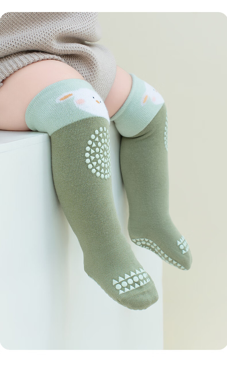 Growth Baby Long Tube Socks for Small Infants Spring and Autumn Pure Cotton Class A Non-Slip Floor Socks Infant Knee Pads Crawling and Walking Baby 4
