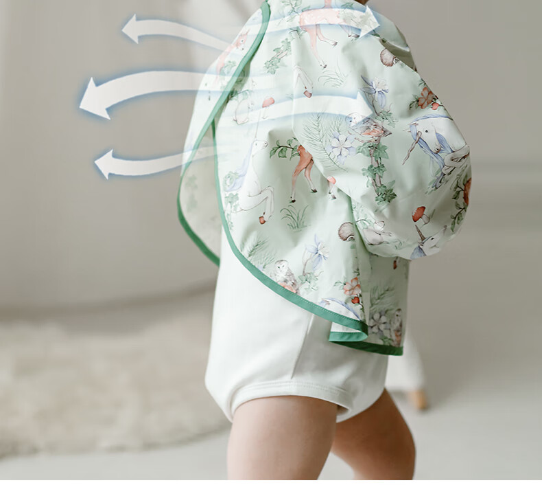 EMXEE Baby Feeding Bib Waterproof Anti-Dirt Reversible Toddler Apron Autumn Kids Bib for Kindergarten 2