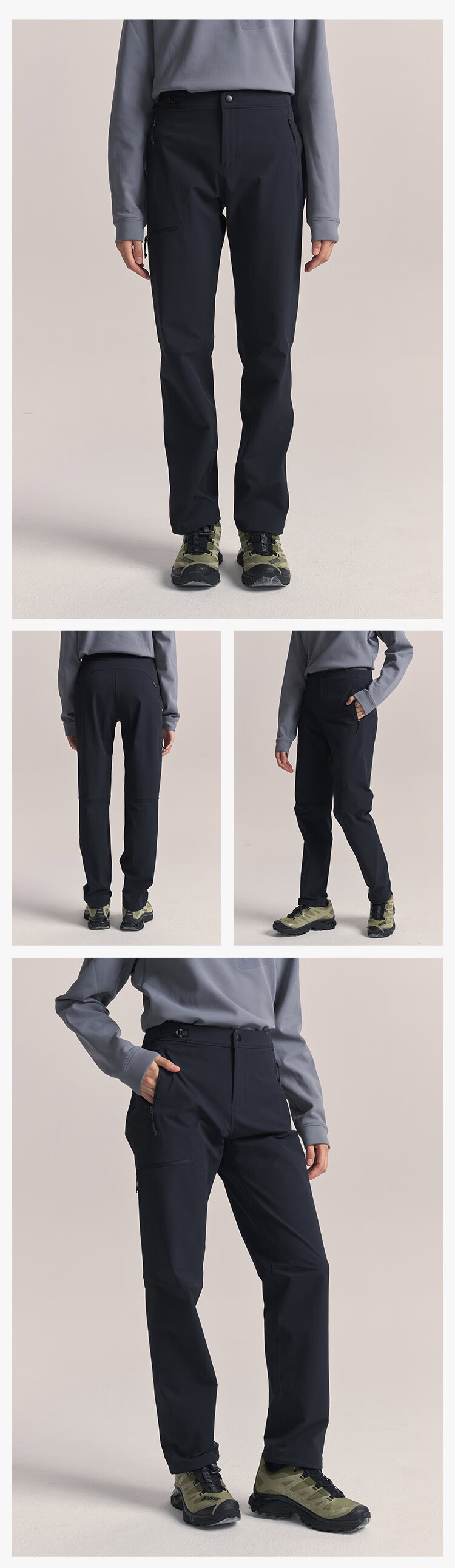 JD Jingzao Spring Windproof Beast 500 Cordura Softshell Pants Durable Outdoor Three-Proof Men's Pants Mist Blue XL 23