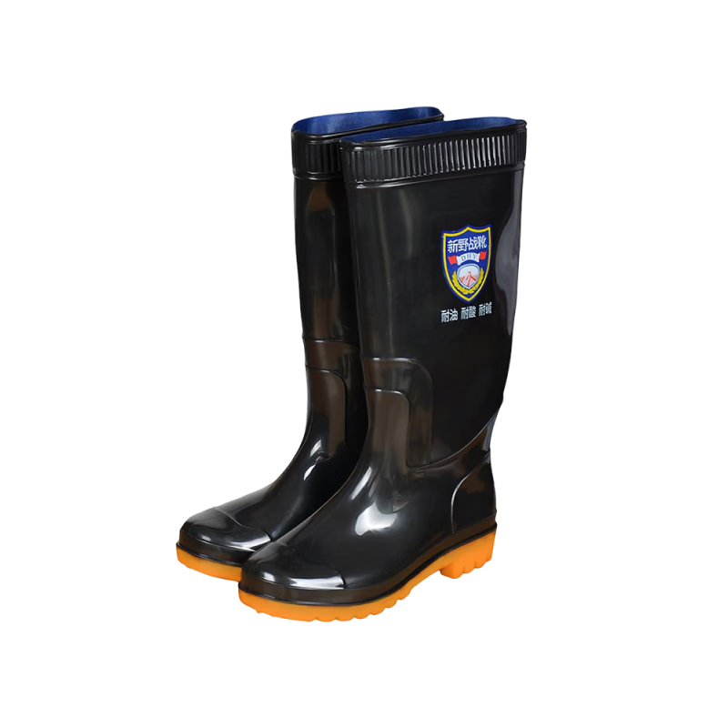 Gongqiyou Black High-Cut Rain Boots Size 41 Waterproof Non-Slip Wear-Resistant Outdoor Rain Shoes