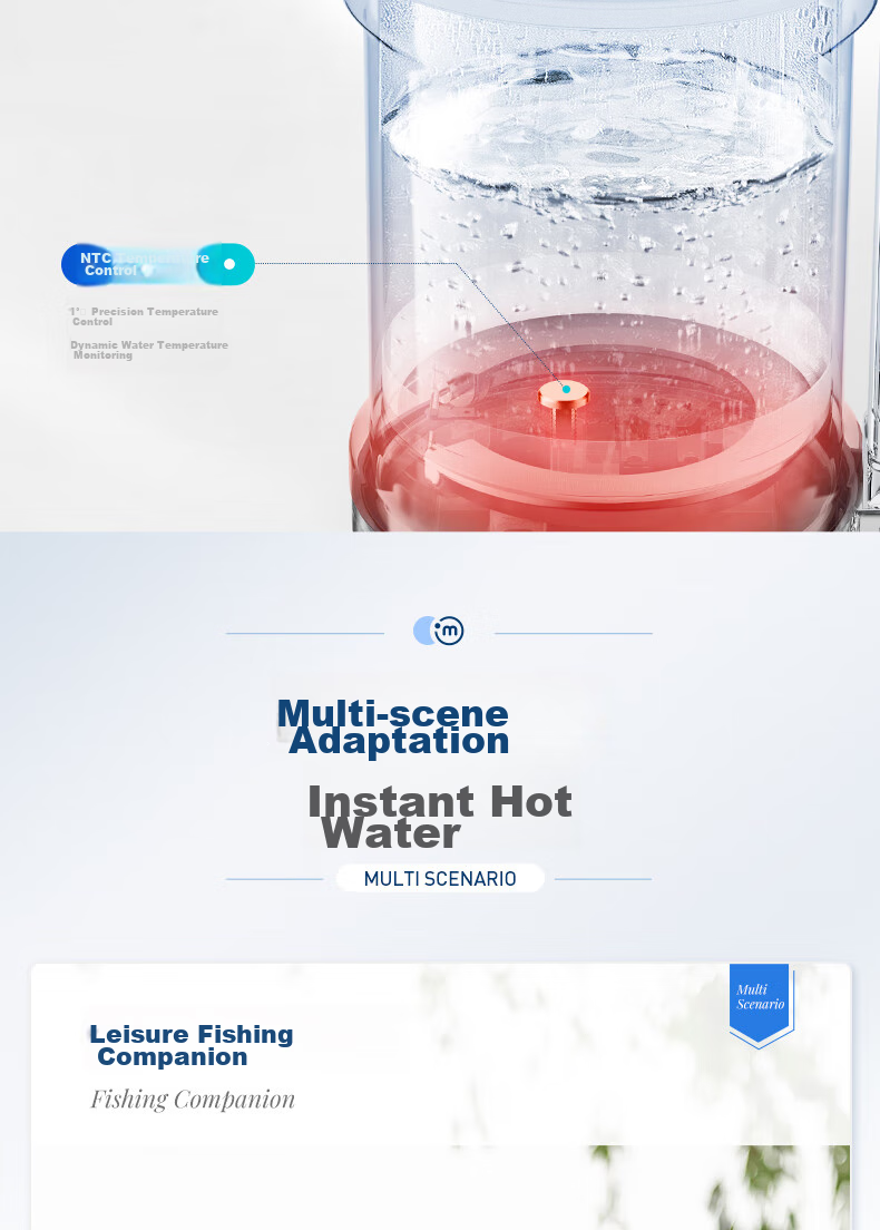 Morphyrichards Portable Electric Kettle, Large Capacity Household Water Boiler, Outdoor Travel Vacuum Insulation Stainless Steel Anti-Scalding Water Cup, Electric Hot Water Pot MR6061 Blue One's Member 16