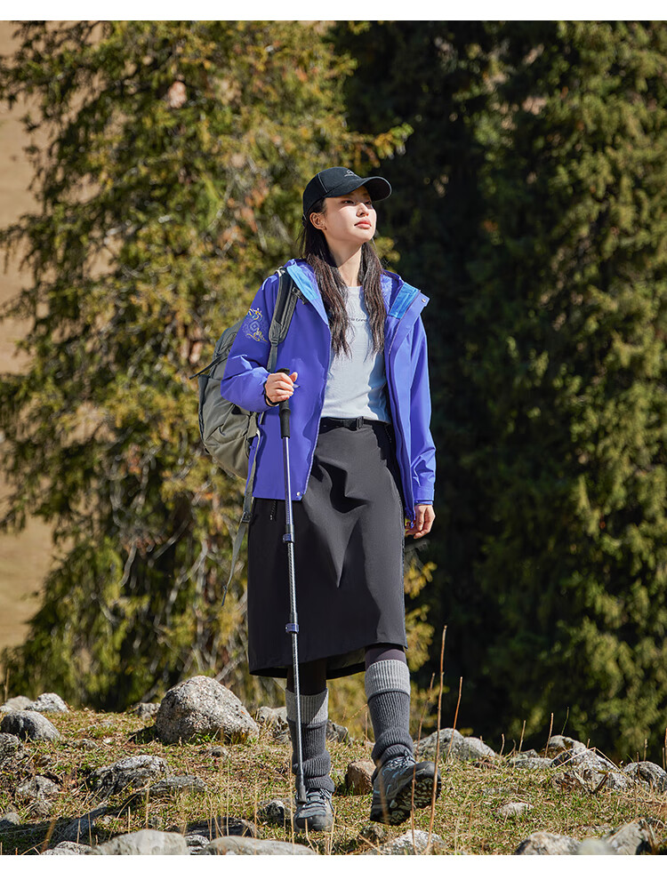 Toread Feitian 3-in-1 Women's Outdoor Windproof Rainproof Jacket Autumn Winter Hiking Climbing Coat 19