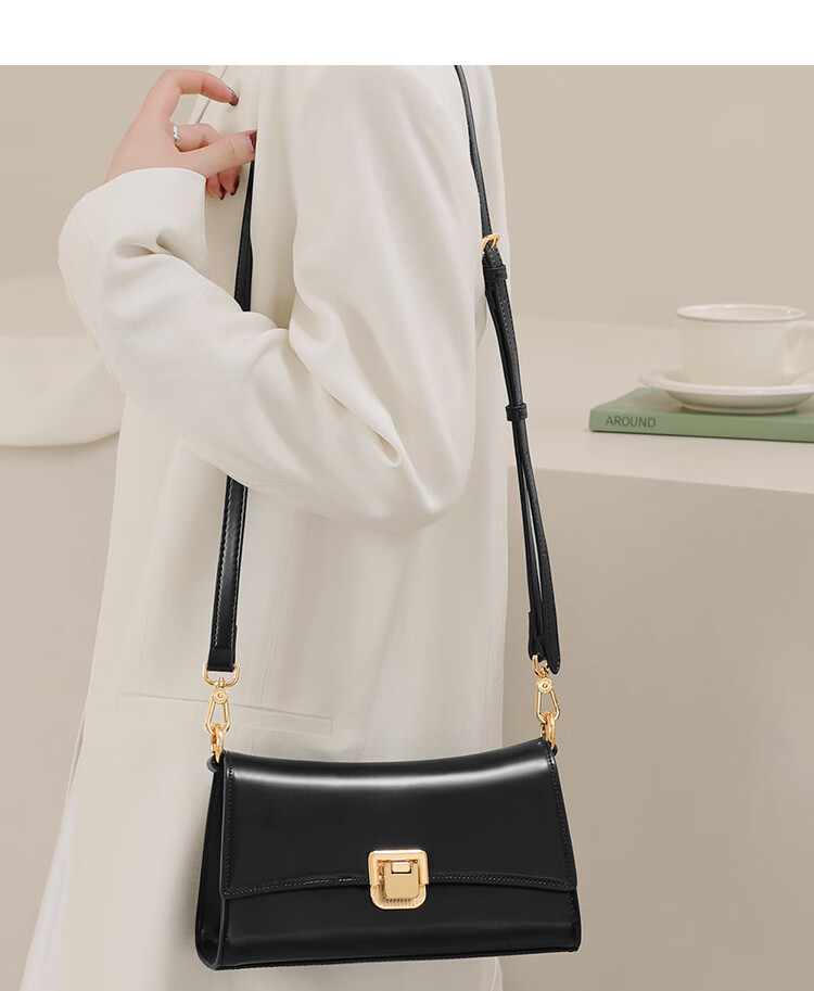 Miaodi 2026 Workplace Underarm Baguette Bag Cowhide Exquisite Niche Light Luxury Shoulder Crossbody Handbag Birthday Gift 17