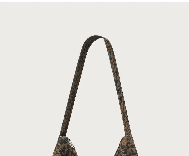 Miaodi Relaxed Lazy Style Leopard Print Large Capacity Double-Sided Shoulder Commuter Canvas Tote Bag Women's Underarm Hobo Bag 25