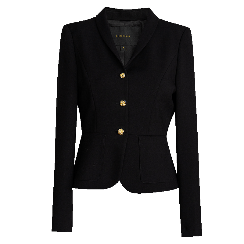 ROEYSHOUSE Women's Intellectual Formal Blazer 2026 Spring Slim Fit Long Sleeve Short Jacket 07455 Black S