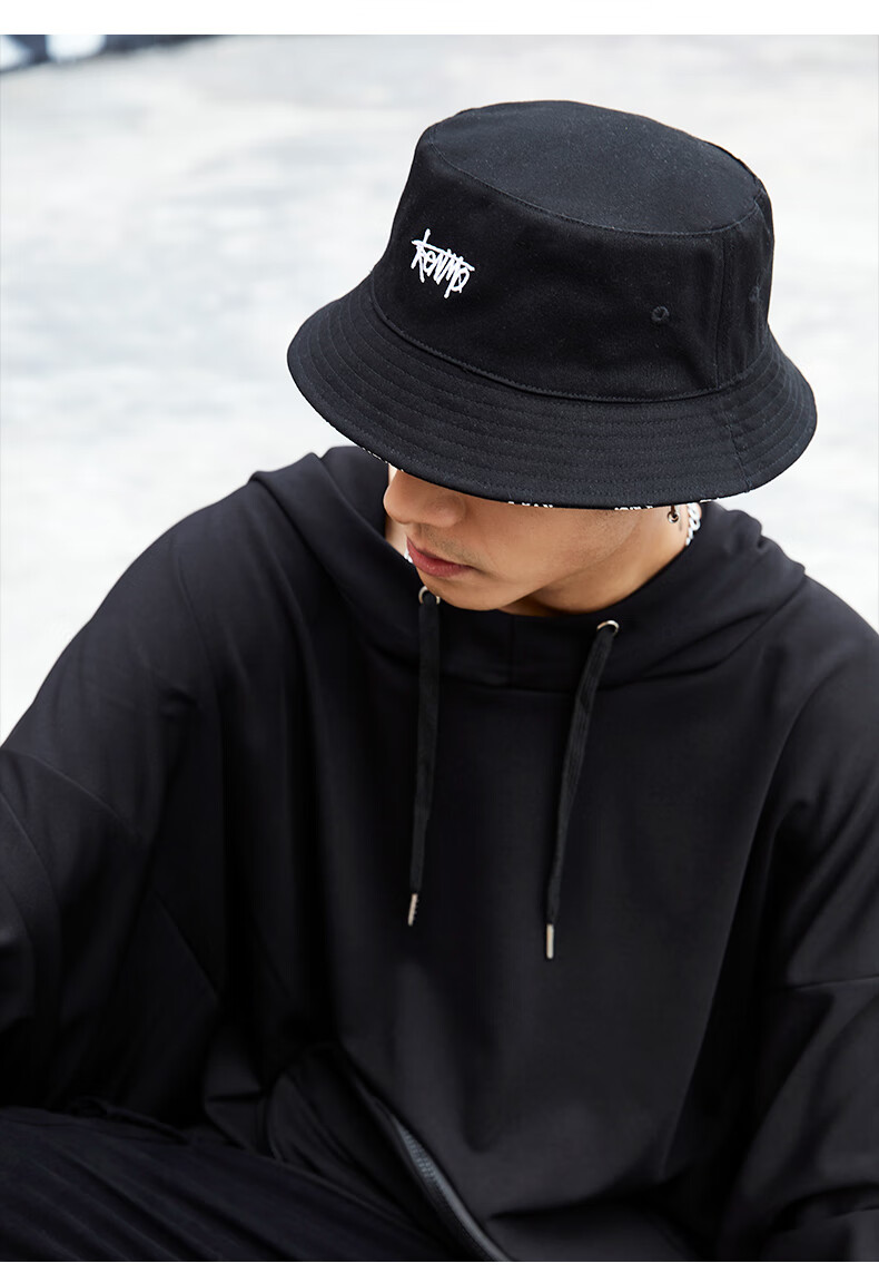 KENMO Reversible Fisherman Hat Men Ins Trendy Hip-hop Women Versatile Sun Protection Summer Sun Hat Off-white One Size 7